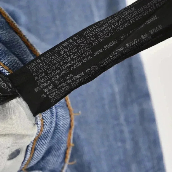 Zara Skinny Jeans Premium 80's Erna  Blue Denim Distressed Frayed Hem Size 6 - Picture 8 of 9